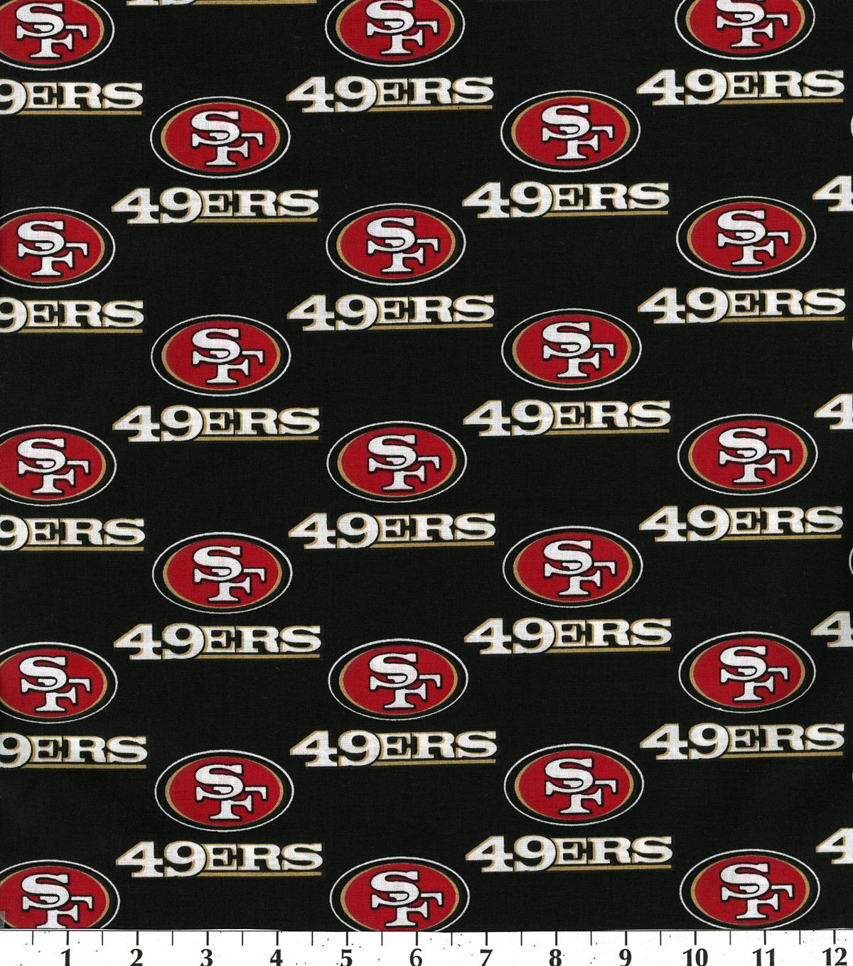 San Francisco 49ers NFL Cotton Fabric - 58 Wide - Sold by The Yard & Bolt  - - Style# 70404 - Free Shipping!!