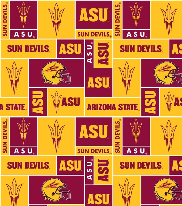 Arizona State NCAA Block Fleece Fabric