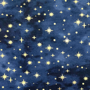 Blue Starry Sky Luxe Foil Flannel Fabric