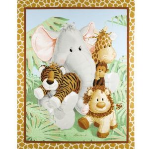 Nursery Fabric Jungle Babies Panel