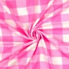 Pink-White Gingham Printed Stretch Polyester Jersey Knit Fabric - Image 2