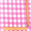 Pink-White Gingham Printed Stretch Polyester Jersey Knit Fabric - Image 4