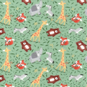 Save the Earth Animals Nursery Flannel Fabric